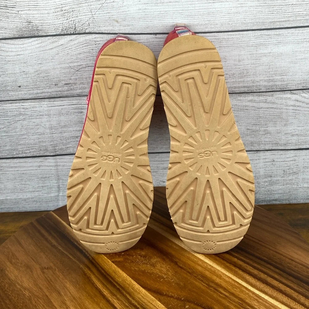UGG Classic Short Serape Pink Multicolor Stripes Limited Edition Boot Women’s 10